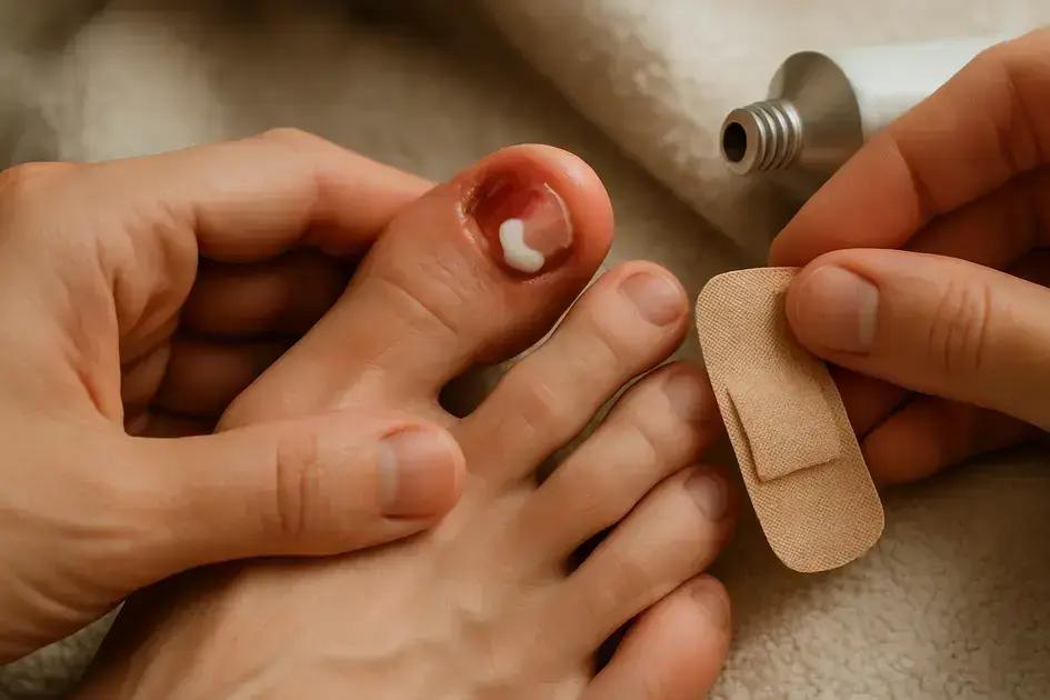 Caring for the area after toenail loss