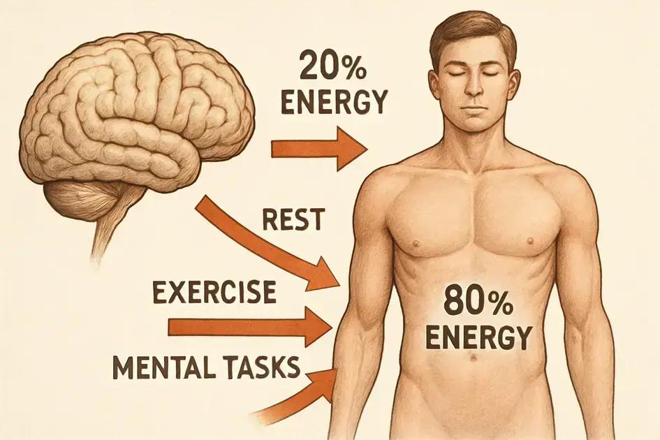 Comparison of brain energy consumption vs. body