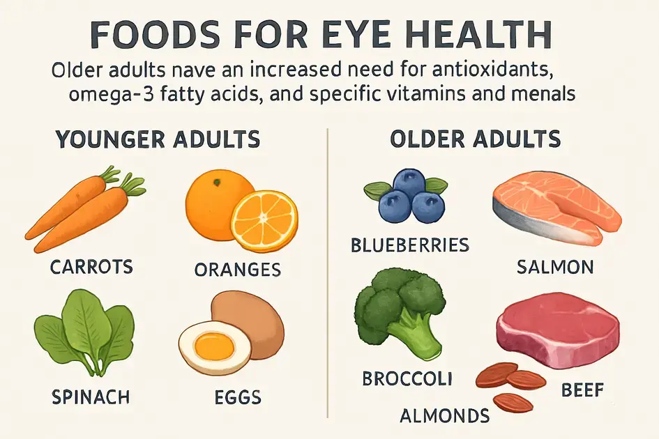 How aging affects nutrient needs for eyes